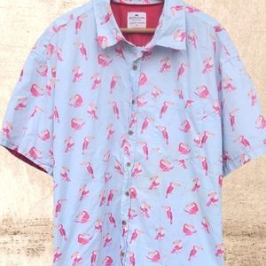 (Ditch Plains) "Ricky Singh"/ Pink Toucans Button Up